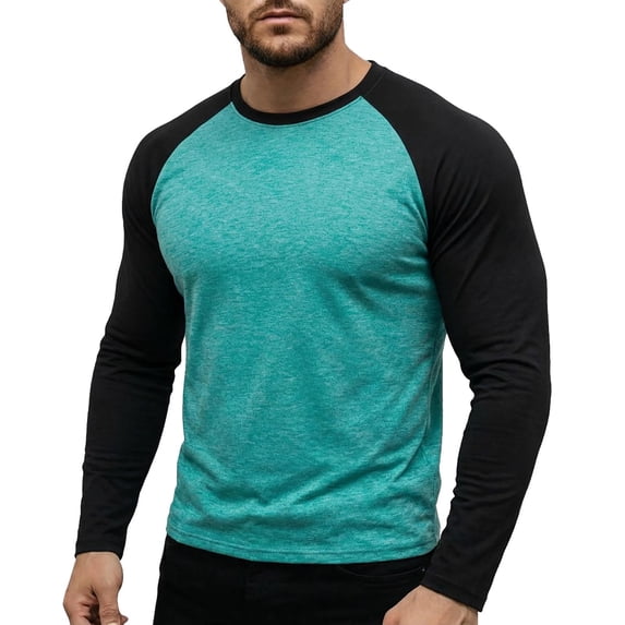 yillto Mens Tops Big and Tall Crew Neck Long Sleeve Casual Loose Basic Tees Shirts Stretchy Shirt