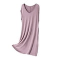 thumbnail image 1 of yillto Nighgown for Womens Sleeveless Loose V Neck Nightshirts Soft Comfy Lounge Sleepwear Nightdress, 1 of 5