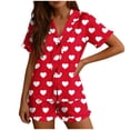 thumbnail image 1 of yillto Pajamas Set for Women Short Sleeve Sleepwear Pjs Shorts Lounge Ruffle Sets Soft Nightwear S-XXL, 1 of 6