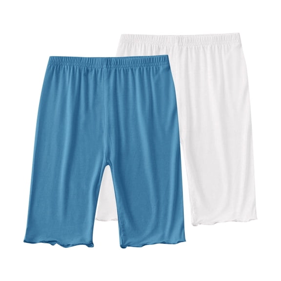 yillto Pajamas Shorts for Kids Girls 2 Pack Soft Comfy Sleepwear Lounge Shorts Summer Lightweight