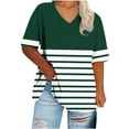 thumbnail image 1 of yillto Plus Size Blouse for Womens Short Sleeve V Neck Loose Top Summer Causal Tunic Tee XL-5XL, 1 of 4