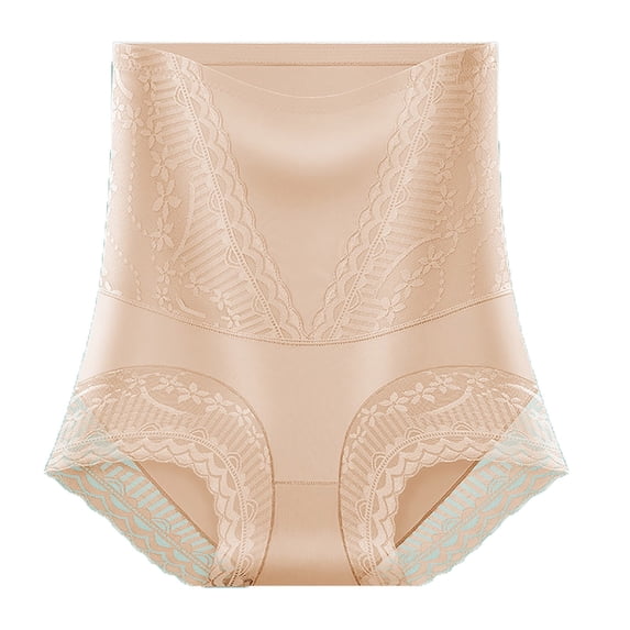 yillto Plus Size Lace Underwear for Women High Waist Shapewear Panties Ladies Stretch Full Coverage Briefs