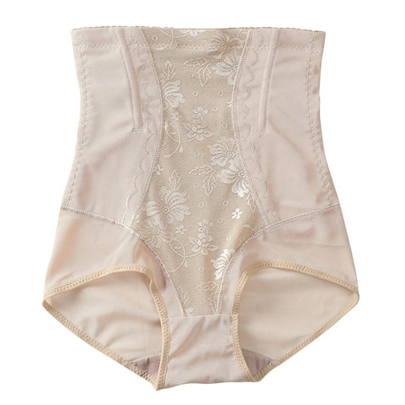 yillto Plus Size Lace Underwear for Women High Waist Shapewear Panties Ladies Stretch Full Coverage Briefs