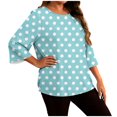thumbnail image 1 of yillto Plus Size Shirts for Women's 3/4 Sleeve Dressy Tops Printed Crewneck Casual Business Blouses L-5XL, 1 of 6