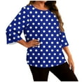 thumbnail image 1 of yillto Plus Size Shirts for Women's 3/4 Sleeve Dressy Tops Printed Crewneck Casual Business Blouses L-5XL, 1 of 6
