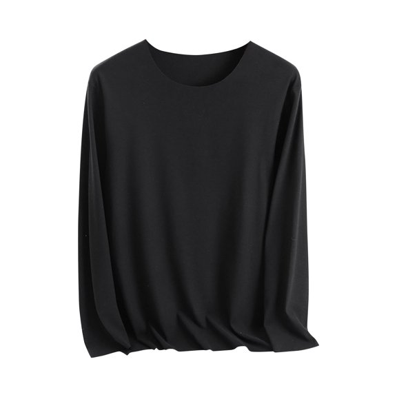 yillto Plus Size Shirts for Womens Long Sleeve V Neck Base Layer Casual Loose Undershirt XL-5XL