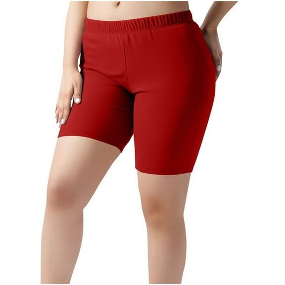 yillto Plus Size Shorts for Womens 3 Inch Leggings Lounge Shorts Soft Stretchy Elastic Waist Shorts