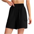 thumbnail image 1 of yillto Plus Size Shorts for Womens Elastic Waist Loose Summer Breathable Running Athletic Shorts with Pockets, 1 of 5
