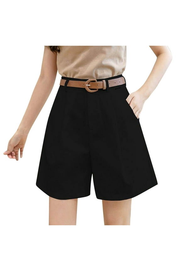 Plus Size Shorts for Womens Wide Leg Loose Dressy Short Trousers High Waist Business Pants