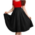 thumbnail image 1 of yillto Plus Size Skirts for Womens Summer Causal Knee Length Skirt Pleated Flared A Line Midi Skirt, 1 of 6