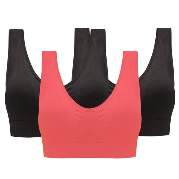 yillto Plus Size Sport Bra for Womens Seamless Comfortable Gym Workout Bras Yoga Hiking Bra 3 Pack