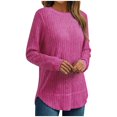 thumbnail image 1 of yillto Plus Size Sweaters for Womens Long Sleeve Ribbed Blouse Lightweight Knit Fall Sweater Tops S-5XL, 1 of 6