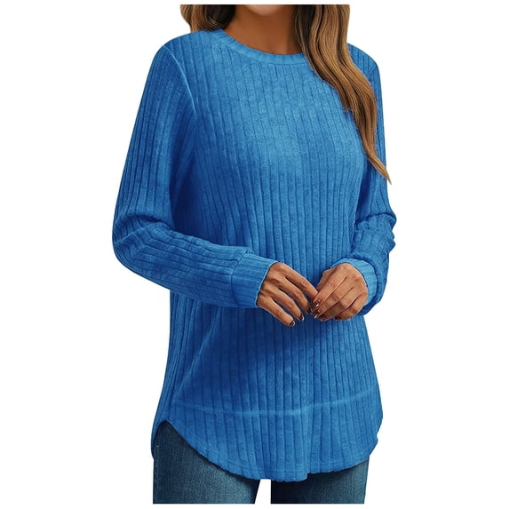 yillto Plus Size Sweaters for Womens Long Sleeve Ribbed Blouse Lightweight Knit Fall Sweater Tops S-5XL