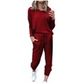 thumbnail image 1 of yillto Plus Size Sweatsuit for Women Long Sleeve Sweatshirt Sweatpants 2 Piece Outfit Tracksuit Loose Casual Suit, 1 of 4