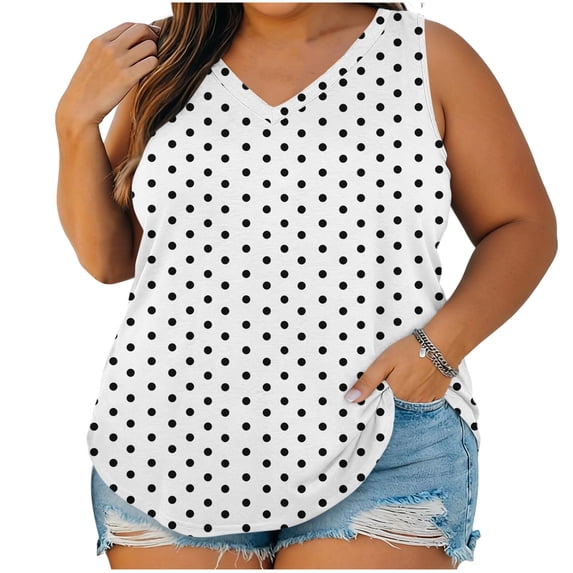 yillto Plus Size Tank Tops for Womens Baggy Basic Sleeveless Shirts Round Neck Casual Flowy Tees S-5XL