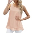 thumbnail image 1 of yillto Plus Size Top for Womens Chiffon Sleeveless Blouse Crew Neck Loose Summer Dressy Work Office Shirt, 1 of 7