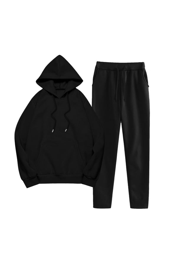 Plus Size Tracksuit for Womens Hoodie Pullover Sweatshirt and Jogger Sweatpants Casual Sweatsuit 2 Piece