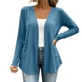 thumbnail image 1 of yillto Plus Size Womens Cardigan Open Front Lightweight Soft Comfy Long Sleeve Loose Coats with Pockets, 1 of 7