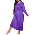 thumbnail image 1 of yillto Plus Size Womens Nightgowns Long Sleeve Loose Solid Color Nightgown Sleepshirt for Loungewear Sleepwear, 1 of 4