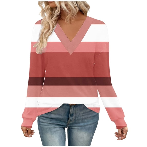 yillto Plus Size Womens Tops Long Sleeve Shirts V Neck Blouses Fall Fashion Pullover Tee Tunics Tops