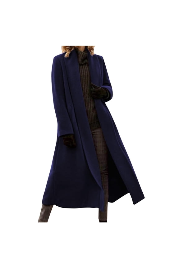 Plus Size Coat for Women Long Trench Coat Open Front Maxi Length Fall Winter Warm Jackets