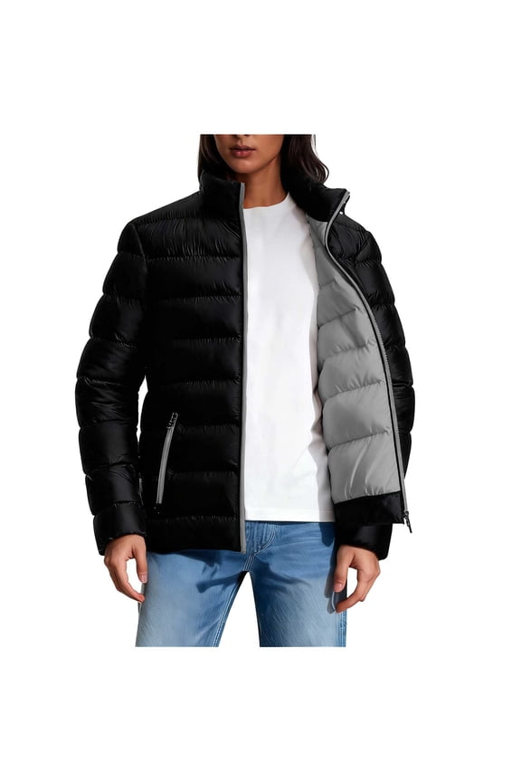 Puffer Jacket for Womens Plus Size Quilted Outwear Winter Warm Coat Lightweight Windproof Coat