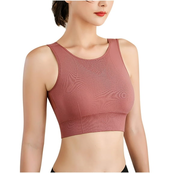yillto Racerback Tank Bra for Women's High Neck Padded Support Sports Bras Workout Yoga Crop Tops