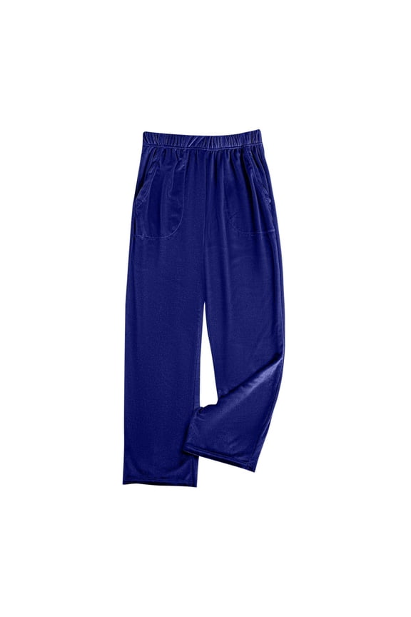 S-3XL Women Velvet Pants Wide Leg Long Trousers Pant Elastic Waist Baggy Pant for Party Prom