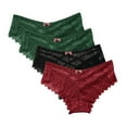 thumbnail image 1 of yillto S-5XL Women Plus Size Thongs Panties Ladies High Waisted Lace Breathable Thong Underwear 4 Pack, 1 of 6