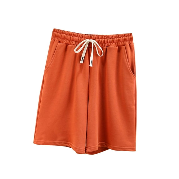 yillto S-5XL Women's Cotton Athletic Shorts Jogger Sweat Casual Loose Elastic Waist Shorts with Pockets