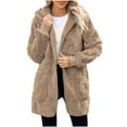 thumbnail image 1 of yillto S-5XL Womens Plus Size Fleece Jacket Sherpa Fuzzy Hooded Coat Fall Winter Warm Casual Jackets, 1 of 5