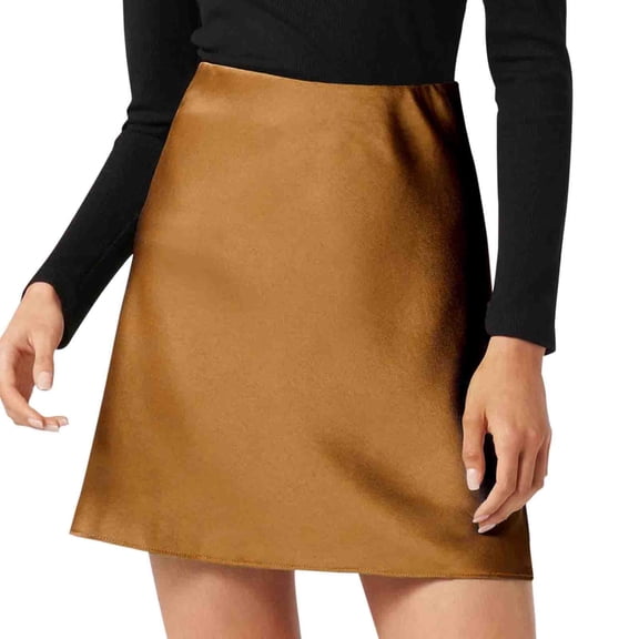yillto Satin Silky Skirts for Womens Summer Short Casual Business Mini Skirt Work Office Party Dress