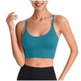 thumbnail image 1 of yillto Seamless Racerback Sports Bra for Women Ribbed Camisoles No Underwire Yoga Bras Crop Tank Tops, 1 of 6