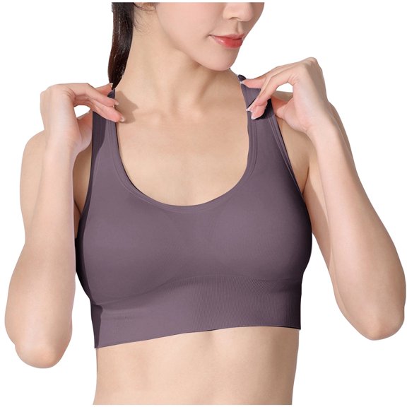 yillto Seamless Sports Bras for Women Workout Tops Cropped Tank Top Comfort Padded Supportive Yoga Bra