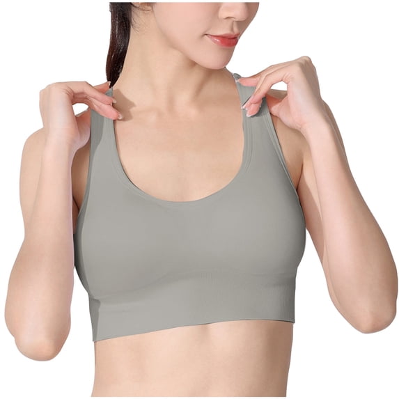 yillto Seamless Sports Bras for Women Workout Tops Cropped Tank Top Comfort Padded Supportive Yoga Bra