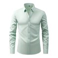 thumbnail image 1 of yillto Stretch Mens Dress Shirts Solid Color Long Sleeve Soft Work Business Casual Button down Shirt, 1 of 6