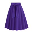 thumbnail image 1 of yillto Summer Skirts for Women's High Waist Knee Length Pleated A Lined Midi Skirts with Belt, 1 of 4