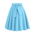 thumbnail image 1 of yillto Summer Skirts for Women's High Waist Knee Length Pleated A Lined Midi Skirts with Belt, 1 of 5