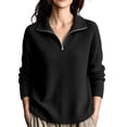 thumbnail image 1 of yillto Sweaters for Womens Quarter Zipper Pullover Thick Knit Tops Trendy Winter Soft Oversized Top, 1 of 7
