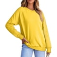 thumbnail image 1 of yillto Sweatshirts for Womens Long Sleeve V Neck Pullover Oversized Solid Color Causal Sweatshirt, 1 of 5
