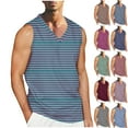 thumbnail image 1 of yillto Tank Tops for Mens Big and Tall Striped V Neck Sleeveless Shirts Tee Shirt Summer Casual Tanks, 1 of 5
