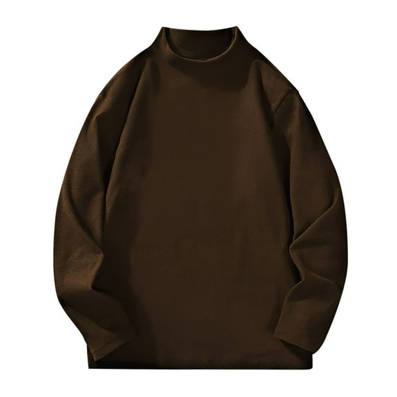 yillto Thermal Top for Mens Big and Tall Mock Neck Pullover Long Sleeve Turtleneck Stretchy Shirts M-5XL