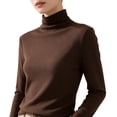 thumbnail image 1 of yillto Thermal Tops for Women Mock Neck Pullover Layered Slim Shirts Turtleneck Basic Warm Clothes, 1 of 6