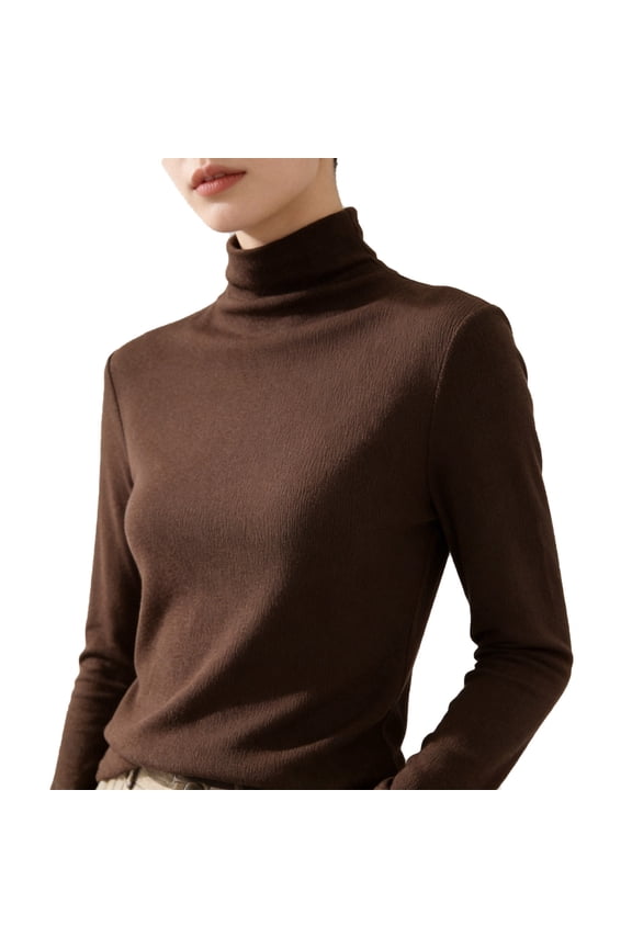 Thermal Tops for Women Mock Neck Pullover Layered Slim Shirts Turtleneck Basic Warm Clothes