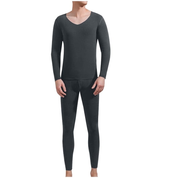 yillto Thermal Underwear Sets for Mens Long Sleeve Layer Tops and Warm Bottoms Pants Fall Winter 2 Piece