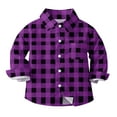 thumbnail image 1 of yillto Toddler Button down Plaid Top Fashion Casual Tops Little Boys Girls Long Sleeve with Pockets, 1 of 7
