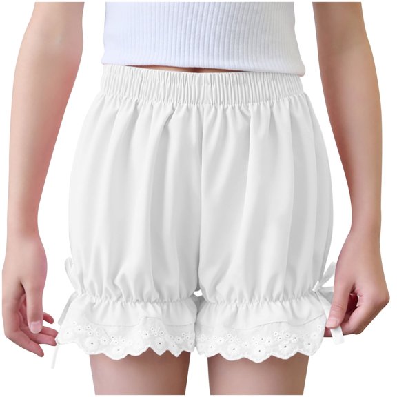 yillto Toddler Girl Shorts Ruffled Shorts for Kids Workout Athletic Dance Elastic Waist Bottoms Shorts