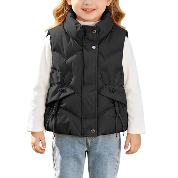 yillto Toddler Girls Puffer Jacket Sleeveless Lightweight Warm Zip up Coats Kids Fall Winter Jackets