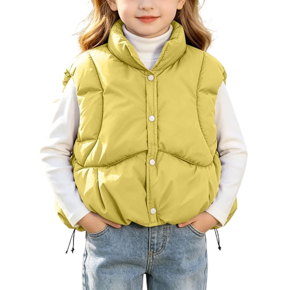 yillto Toddler Girls Puffer Jacket Sleeveless Lightweight Warm Zip up Coats Kids Fall Winter Jackets