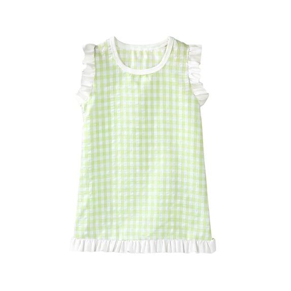 yillto Toddler Girls Summer Dress Ruffle Sleeveless Square Neck Boho Sundress Beach Casual Dresses